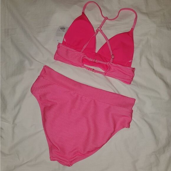 So hot pink ribbed bikini set NWT - Picture 3 of 9
